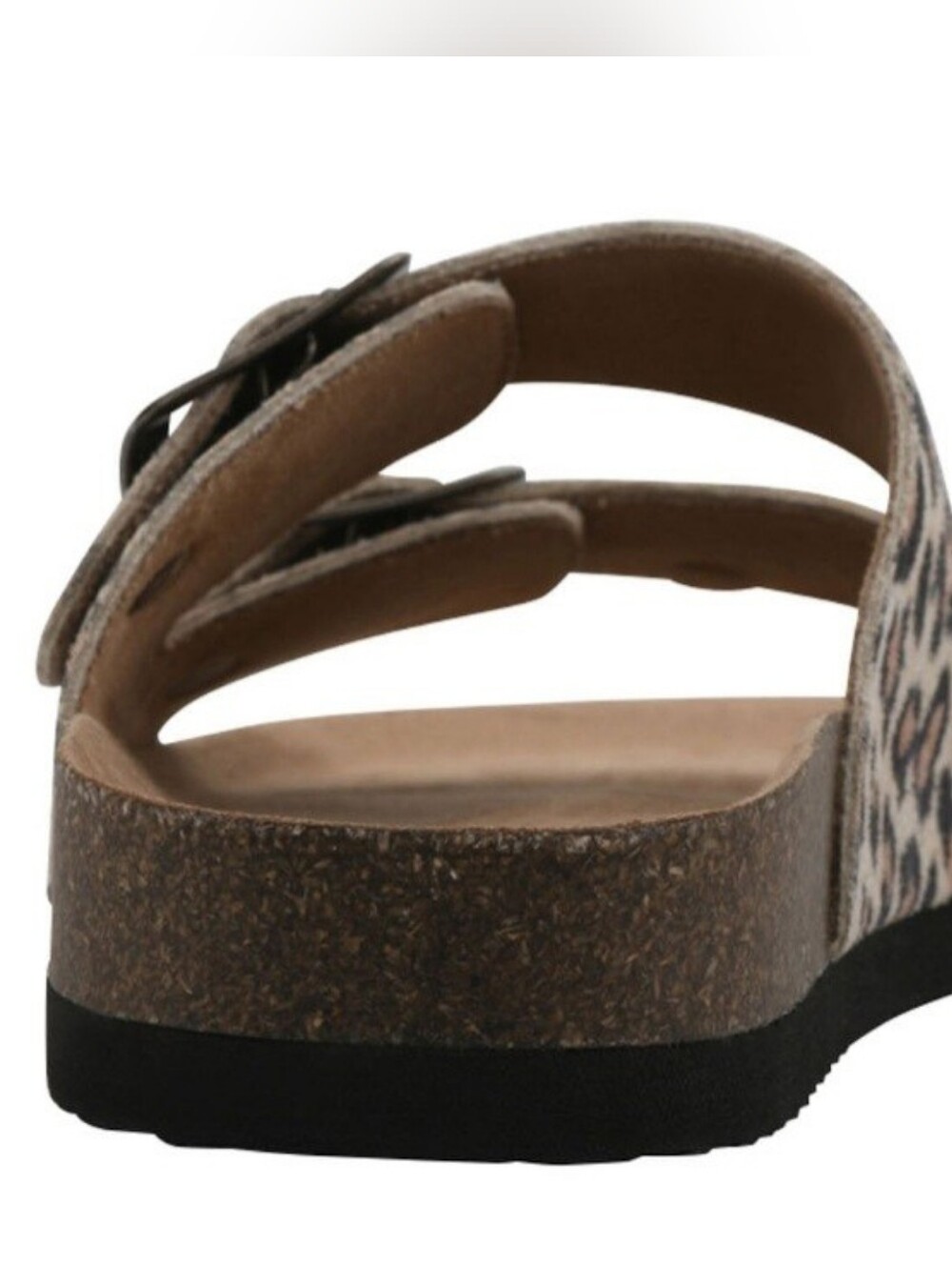 Women's Double Buckle Leather Sandal - Picture 4 of 9